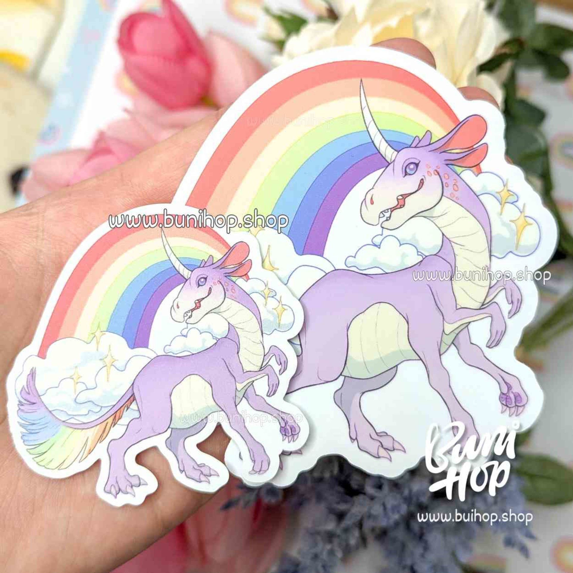 Rainbow Unisaur (IWATEX) Vinyl Sticker